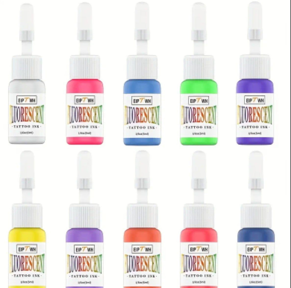 Uv Reactive tattoo ink 10 pack